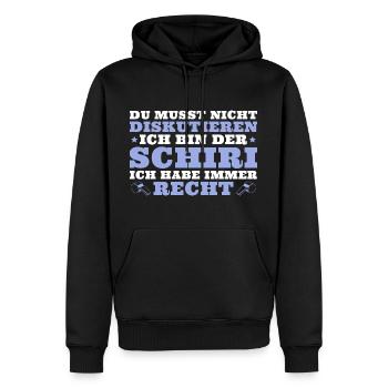 Schiedsrichter Unparteiischer Fußball Schiri - Männer Premium Bio Hoodie - Schwarz - Vorne - Nico (187cm)