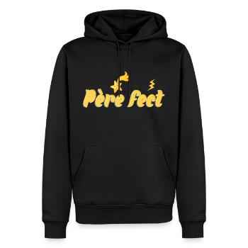 Père fect - Sweat à capuche Premium bio Homme - noir - Devant - Nico (187cm)
