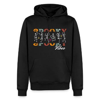 AMBIANCE EFFRAYANTE D’HALLOWEEN - Sweat à capuche Premium bio Homme - noir - Devant - Nico (187cm)