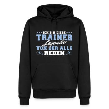 Fußballtrainer Ich bin diese Trainer Legende - Männer Premium Bio Hoodie - Schwarz - Vorne - Nico (187cm)