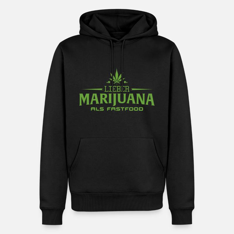 Marijuana - Männer Premium Bio Hoodie - Schwarz