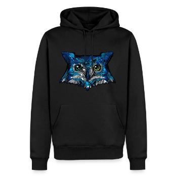 hibou - Sweat à capuche Premium bio Homme - noir - Devant - Nico (187cm)