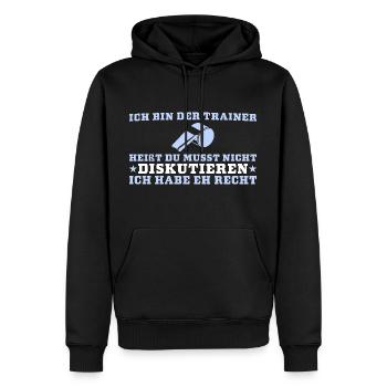 Fußballtrainer Ich habe eh recht Trainer - Männer Premium Bio Hoodie - Schwarz - Vorne - Nico (187cm)