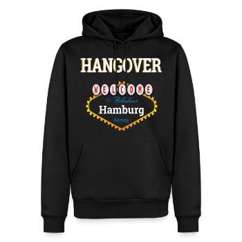 Hangover Hamburg - Männer Premium Bio Hoodie - Schwarz - Vorne - Nico (187cm)