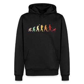 Évolution Drôle Chien de Berger Belge Malinois - Sweat à capuche Premium bio Homme - noir - Devant - Nico (187cm)