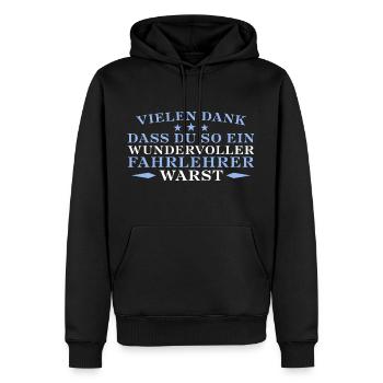 Bester Fahrlehrer Abschied Geschenk - Männer Premium Bio Hoodie - Schwarz - Vorne - Nico (187cm)