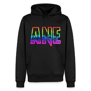 Ane RS Arc-en-ciel - Sweat à capuche Premium bio Homme - noir - Devant - Nico (187cm)