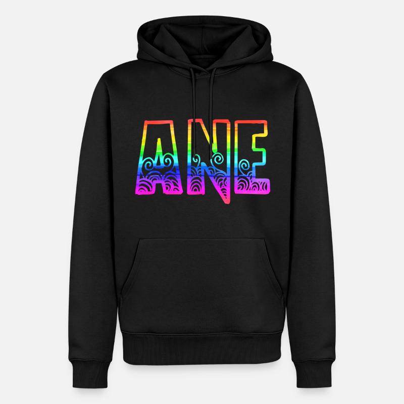 Ane RS Arc-en-ciel - Sweat à capuche Premium bio Homme - noir