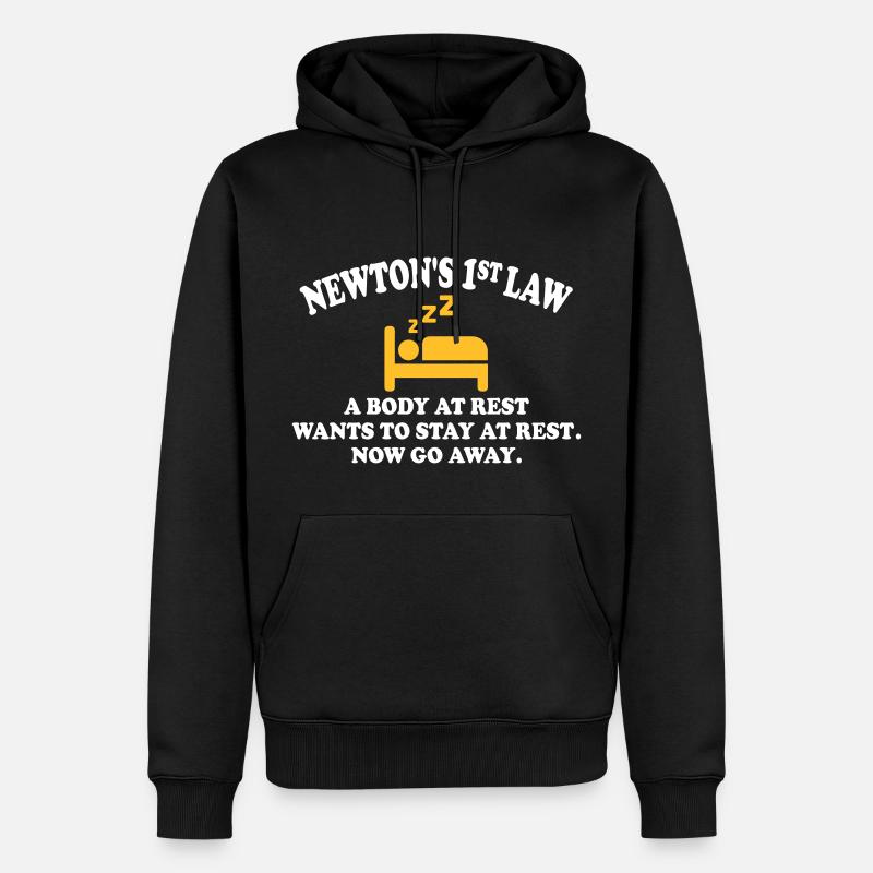 newtons 1st law - Männer Premium Bio Hoodie - Schwarz
