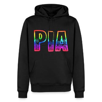 pia rs regenbogen - Männer Premium Bio Hoodie - Schwarz - Vorne - Nico (187cm)