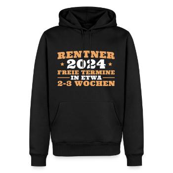Rentner 2024 Ruhestand Humor Rente - Männer Premium Bio Hoodie - Schwarz - Vorne - Nico (187cm)