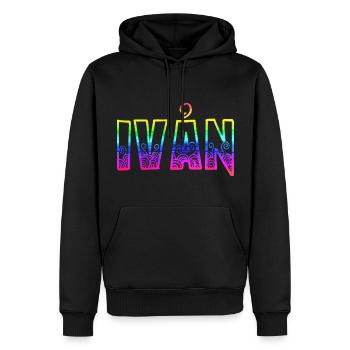 ivån rs regenbogen - Männer Premium Bio Hoodie - Schwarz - Vorne - Nico (187cm)