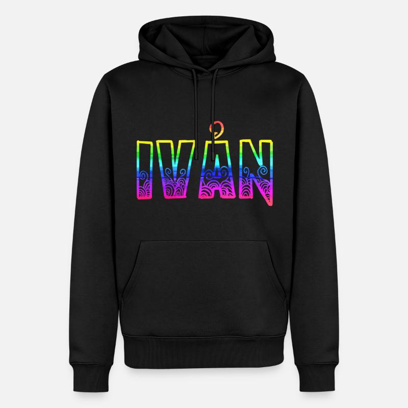 ivån rs regenbogen - Männer Premium Bio Hoodie - Schwarz