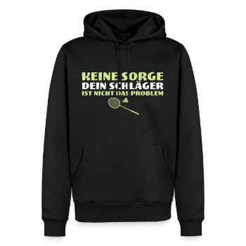 Badminton Schläger ist nicht das Problem Federball - Männer Premium Bio Hoodie - Schwarz - Vorne - Nico (187cm)