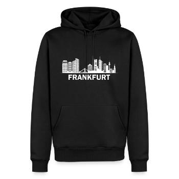 Frankfurt City Skyline Stadt Silhouette Germany - Männer Premium Bio Hoodie - Schwarz - Vorne - Nico (187cm)