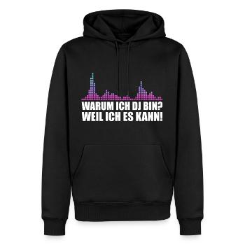 DJ Weil ich es kann Discjockey - Männer Premium Bio Hoodie - Schwarz - Vorne - Nico (187cm)