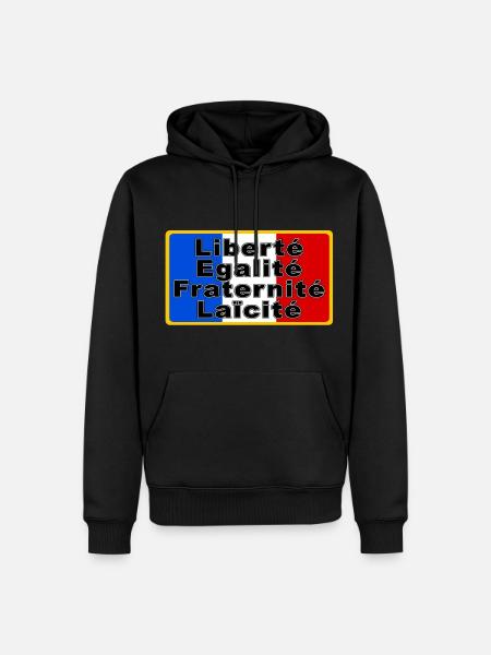 France Drapeau et devise - Sweat à capuche Premium bio Homme -