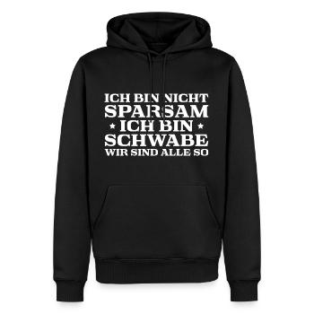 Schwäbischer Dialekt Sparsam Schwabe - Männer Premium Bio Hoodie - Schwarz - Vorne - Nico (187cm)