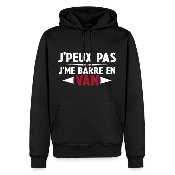 J'peux Pas J'me Barre en Van Cadeau Anniversaire - Sweat à capuche Premium bio Homme - noir - Devant - Nico (187cm)