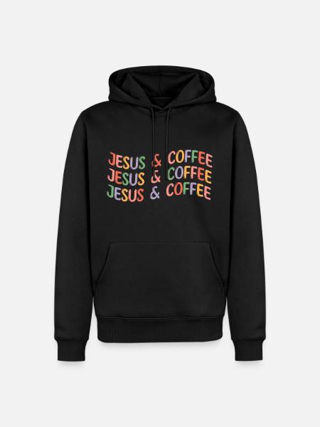 Jesus & Coffee - Men’s Premium Organic Hoodie - black
