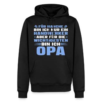 Handwerker Opa Vatertag - Männer Premium Bio Hoodie - Schwarz - Vorne - Nico (187cm)