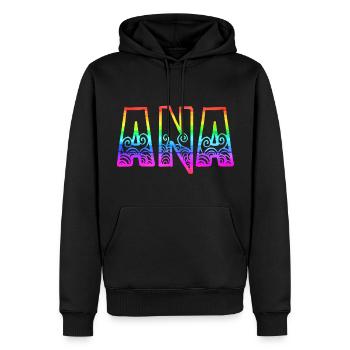 ana rs regenbogen - Männer Premium Bio Hoodie - Schwarz - Vorne - Nico (187cm)