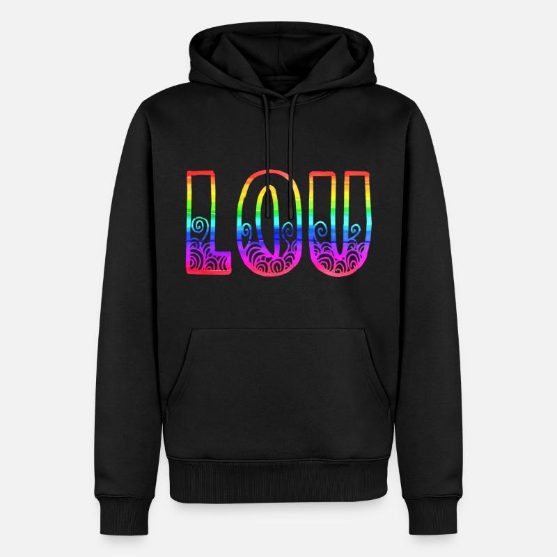 lou rs regenbogen - Männer Premium Bio Hoodie - Schwarz