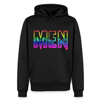 men rs regenbogen - Männer Premium Bio Hoodie - Schwarz - Vorne - Nico (187cm)