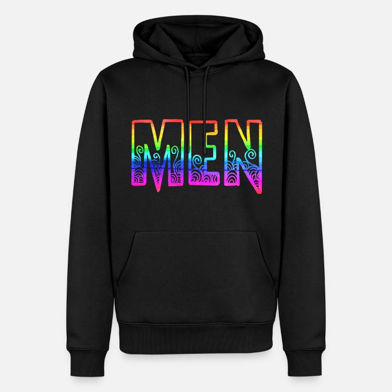 men rs regenbogen - Männer Premium Bio Hoodie - Schwarz