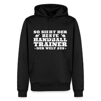 Bester Handballtrainer der Welt - Männer Premium Bio Hoodie - Schwarz - Vorne - Nico (187cm)