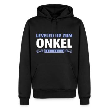 Werdender Onkel Schwangerschaftsverkündung - Männer Premium Bio Hoodie - Schwarz - Vorne - Nico (187cm)