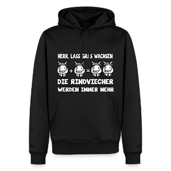 Herr lass Gras wachsen - Männer Premium Bio Hoodie - Schwarz - Vorne - Nico (187cm)