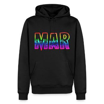 mar rs regenbogen - Männer Premium Bio Hoodie - Schwarz - Vorne - Nico (187cm)