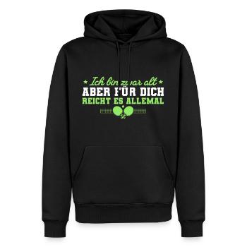 Ich bin zwar alt Lustiges Tischtennis - Männer Premium Bio Hoodie - Schwarz - Vorne - Nico (187cm)