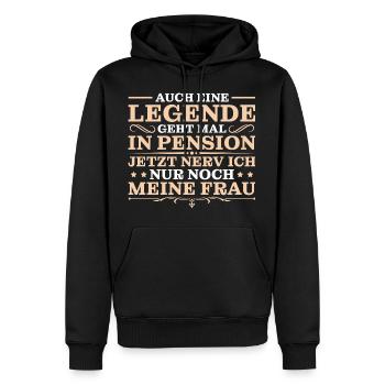 Pension Ruhestand Humor Pensionär - Männer Premium Bio Hoodie - Schwarz - Vorne - Nico (187cm)