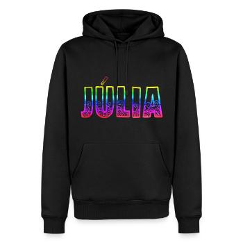 Julia RS Arc-en-ciel - Sweat à capuche Premium bio Homme - noir - Devant - Nico (187cm)