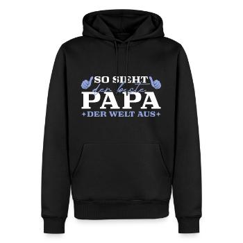 Bester Papa der Welt Vatertag - Männer Premium Bio Hoodie - Schwarz - Vorne - Nico (187cm)
