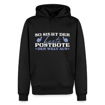 Zusteller Bester Postbote - Männer Premium Bio Hoodie - Schwarz - Vorne - Nico (187cm)