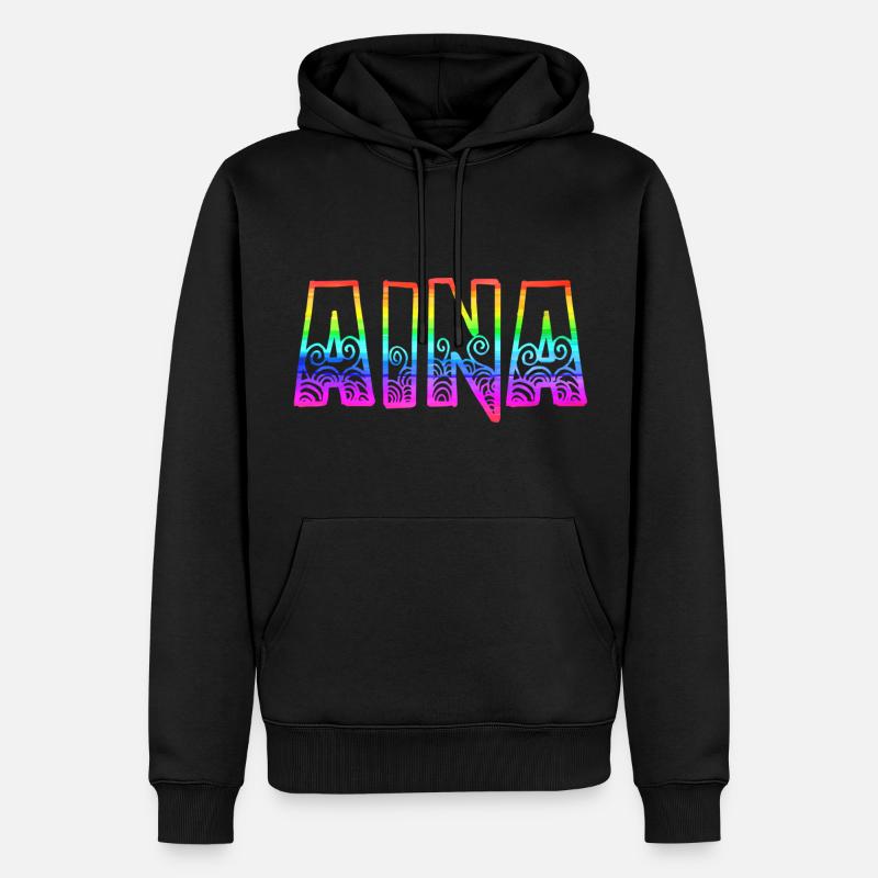 aina rs regenbogen - Männer Premium Bio Hoodie - Schwarz