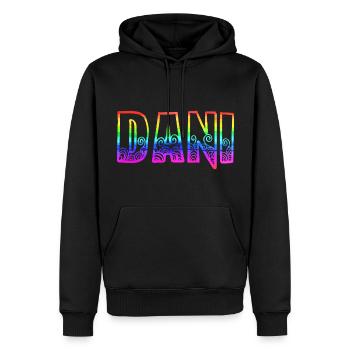 dani rs regenbogen - Männer Premium Bio Hoodie - Schwarz - Vorne - Nico (187cm)