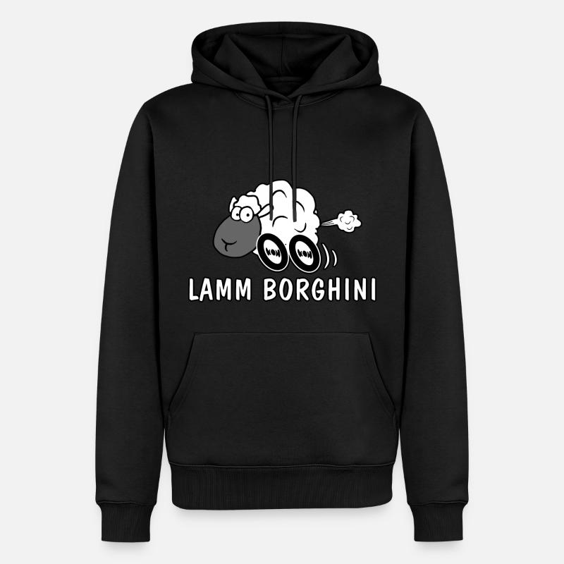 Lamm Borghini - Männer Premium Bio Hoodie - Schwarz