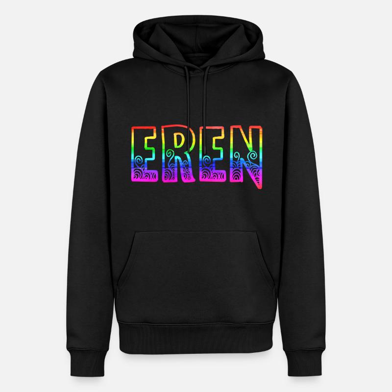 eren rs regenbogen - Männer Premium Bio Hoodie - Schwarz