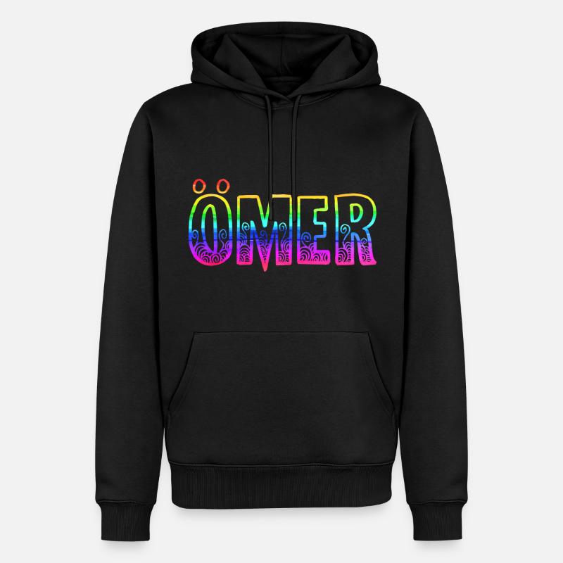 Ömer RS Arc-en-ciel - Sweat à capuche Premium bio Homme - noir