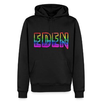 eden rs regenbogen - Männer Premium Bio Hoodie - Schwarz - Vorne - Nico (187cm)