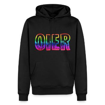 Oier RS Arc-en-ciel - Sweat à capuche Premium bio Homme - noir - Devant - Nico (187cm)