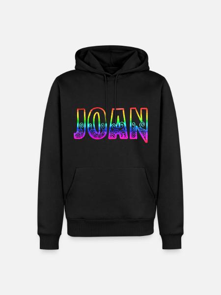 joan rs regenbogen - Männer Premium Bio Hoodie - Schwarz