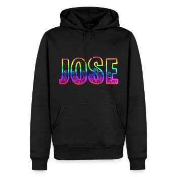 jose rs regenbogen - Männer Premium Bio Hoodie - Schwarz - Vorne - Nico (187cm)