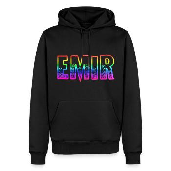 Emir RS Rainbow - Men’s Premium Organic Hoodie - black - Front - Nico (187cm)