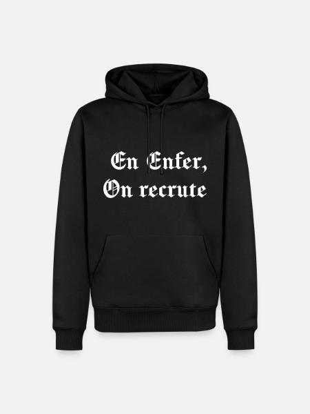 En Enfer, on recrute - Sweat à capuche Premium bio Homme - noir