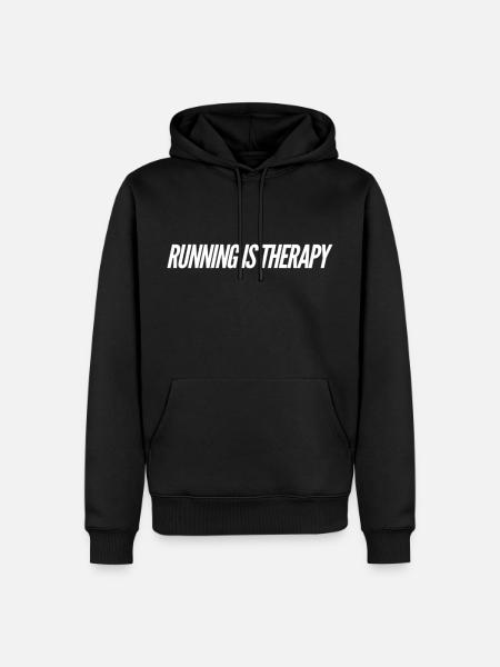 Running Is Therapy - Men’s Premium Organic Hoodie - black